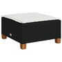 Voir la diapositive 2 : VIDAXL Tabouret de jardin et coussin noir 63,5x56x32 cm resine tressee