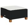 Voir la diapositive 2 : VIDAXL Tabouret de jardin et coussin noir 63,5x56x32 cm resine tressee