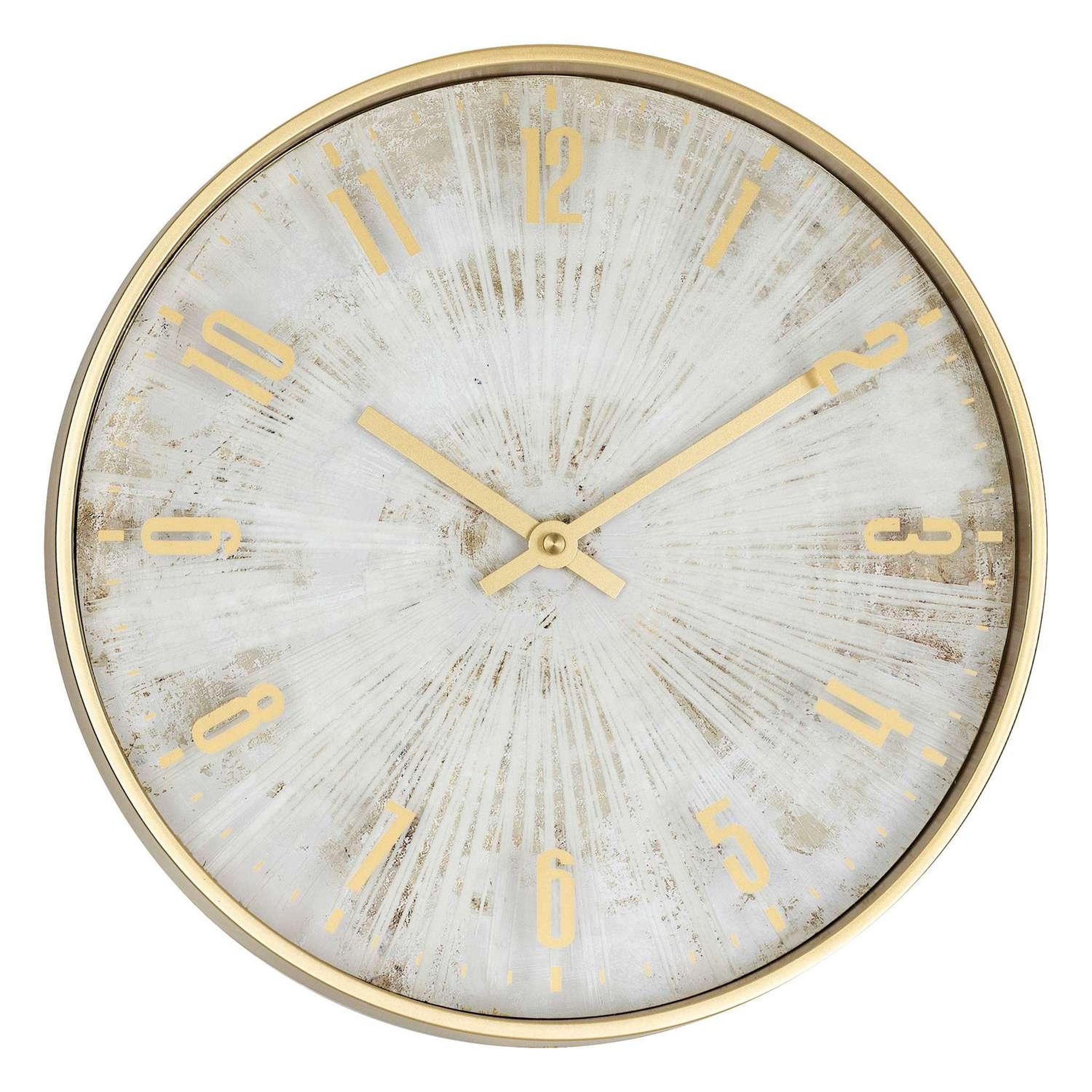 ATMOSPHERA Horloge effet patiné - diam 30 cm - gris et doré