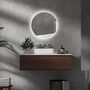 Voir la diapositive 2 : KLEANKIN Miroir rond lumineux LED de salle de bain 60 cm avec éclairage interrupteur tactile système antibuée miroir mural LED à luminosité réglable 29 W gris
