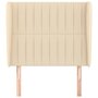 Voir la diapositive 3 : VIDAXL Tete de lit avec oreilles Creme 103x23x118/128 cm Tissu