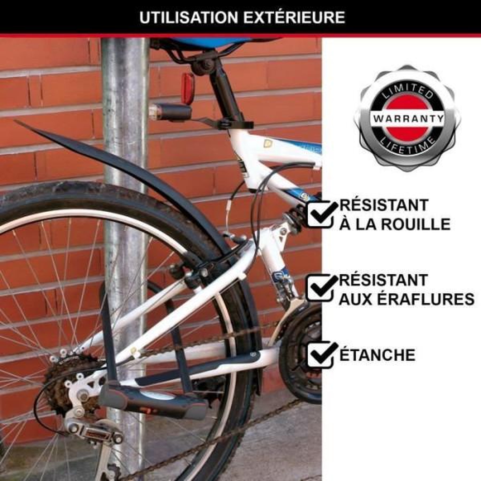 Voir la diapositive 4 : Master lock Antivol Vélo U - MASTER LOCK - 8195EURDPROCOLWR - Acier Cémenté, Clé, Rouge