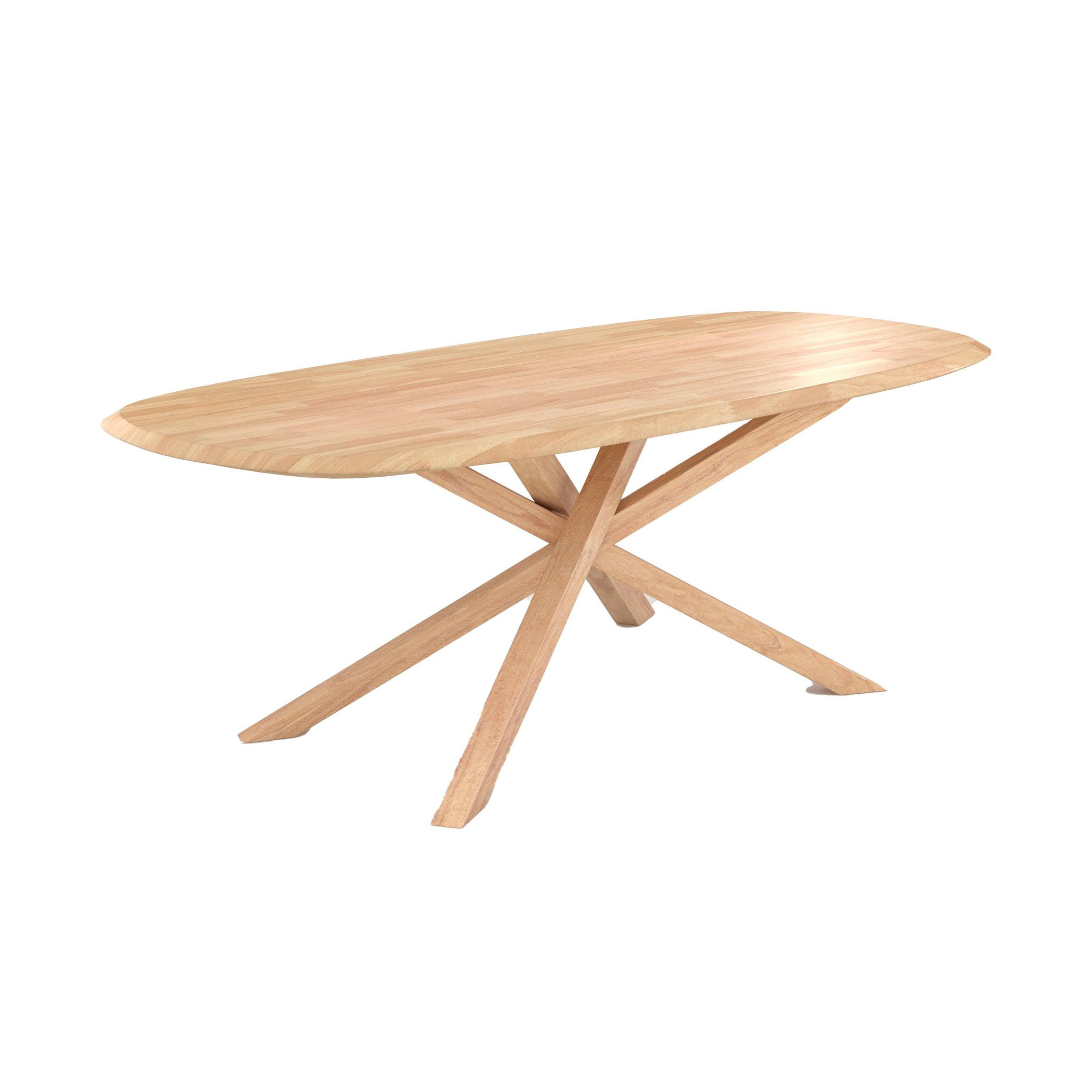 MAISON PAVANE Table rectangulaire en bois d'hévéa massif clair 10 personnes-aladin