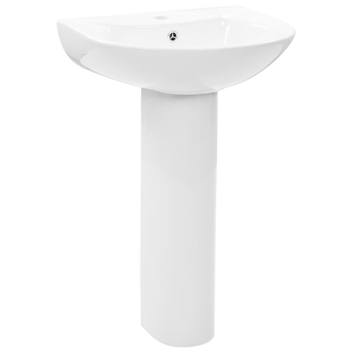 VIDAXL Lavabo autoportant avec socle Ceramique Blanc 520x440x190 mm