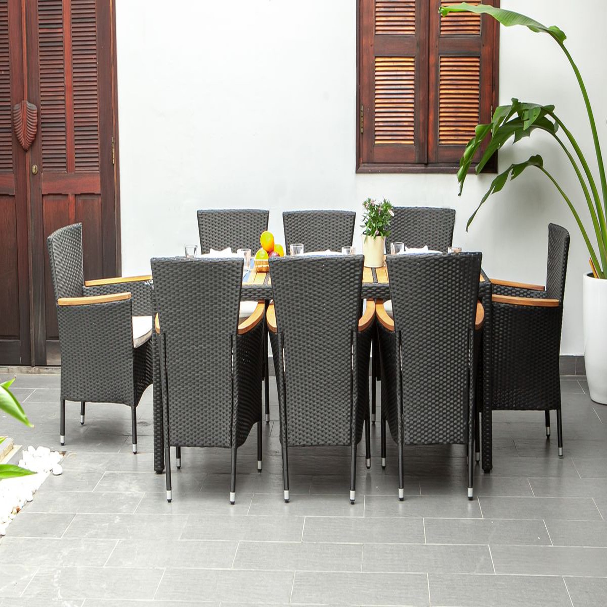 Voir la diapositive 6 : Salon de jardin 8 personnes bois acacia BELIZE