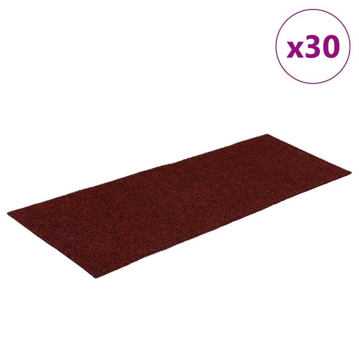 VIDAXL Tapis d'escalier auto-adhesifs 30 pcs rouge 60x25 cm