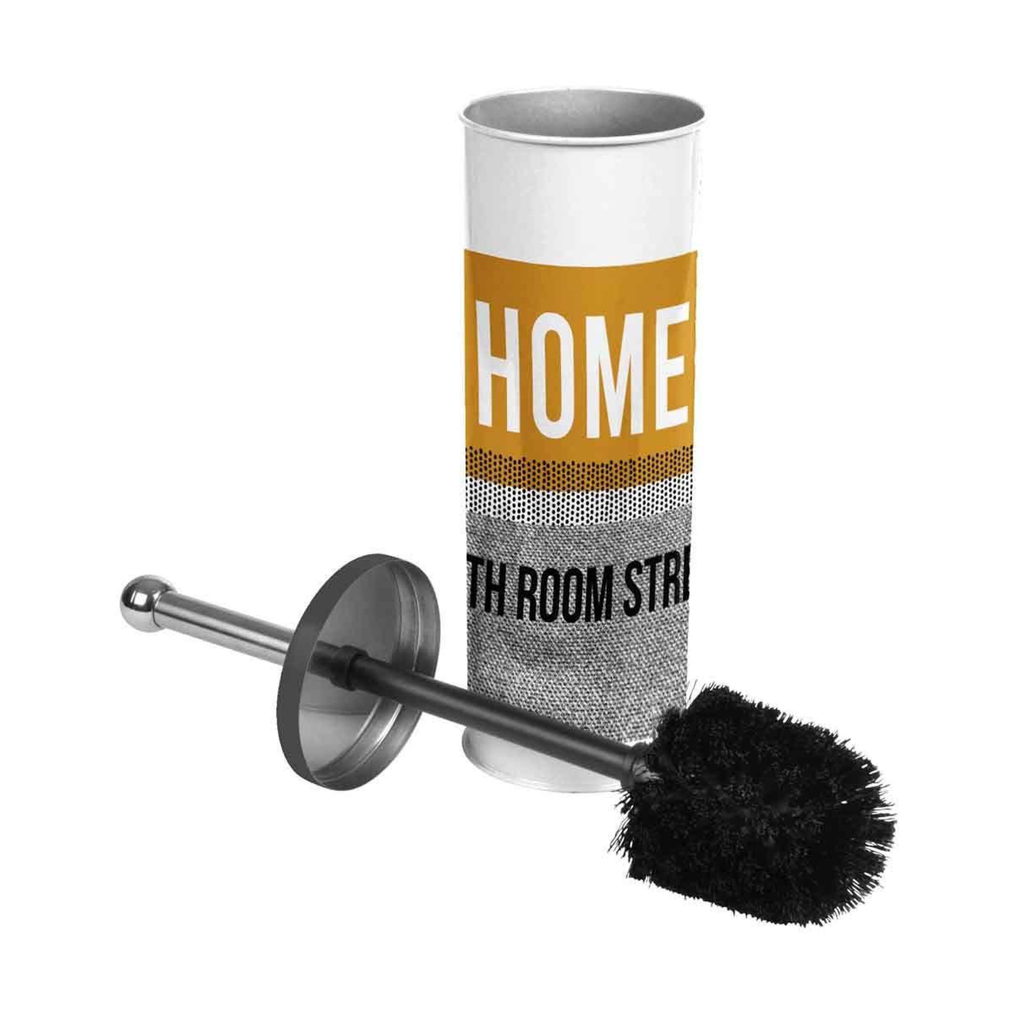 Douceur d'Intérieur Brosse wc imprimée  street  37cm ocre & gris