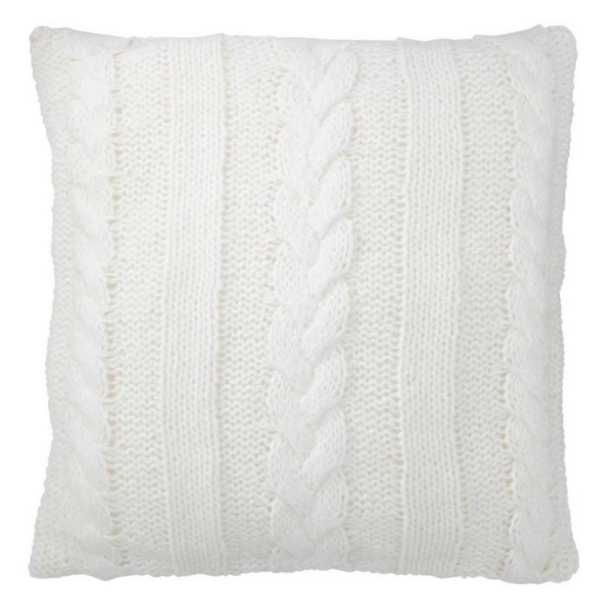 Paris Prix Coussin Déco Tricoté  Twist  45x45cm Blanc