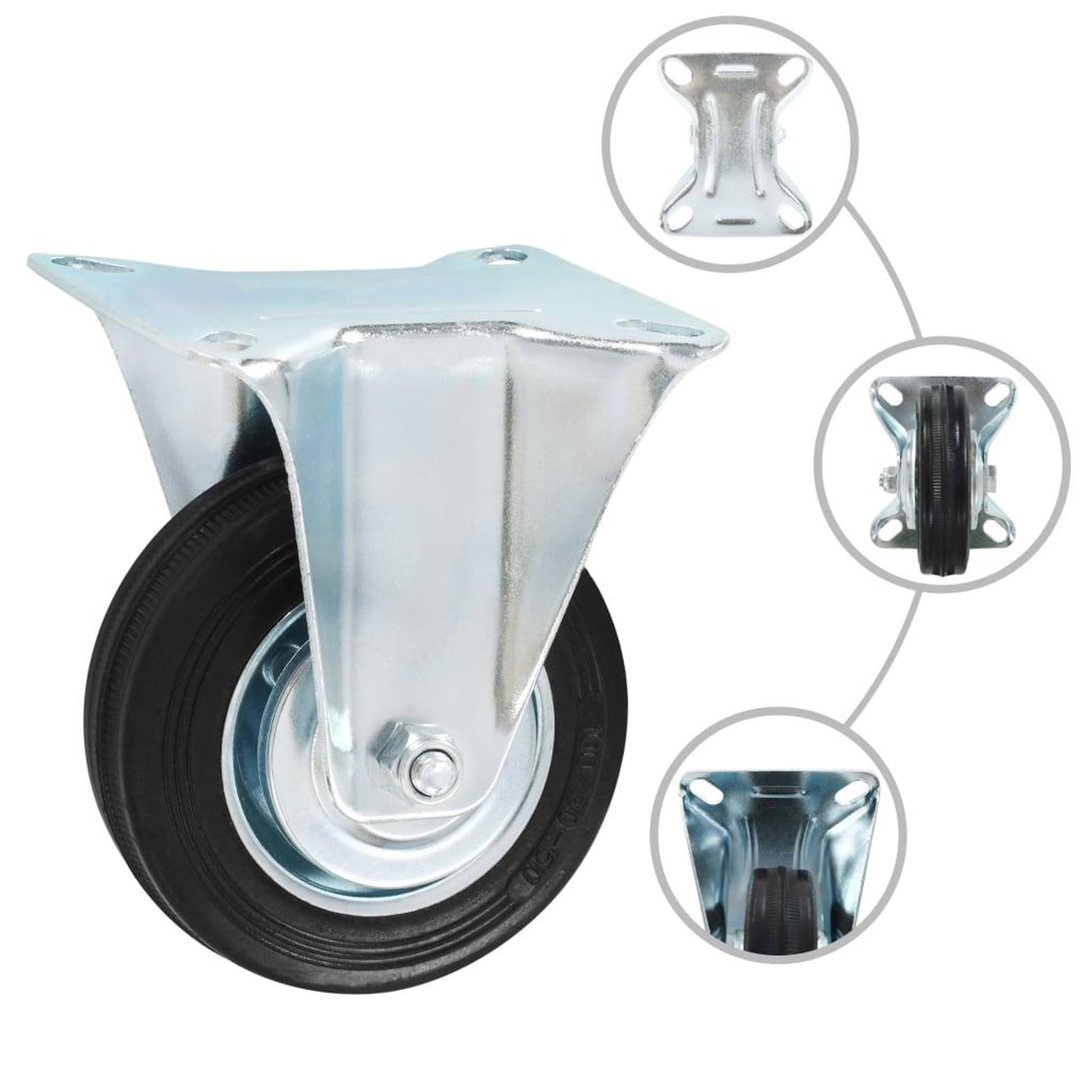Voir la diapositive 2 : VIDAXL Roulettes fixes 4 pcs 100 mm