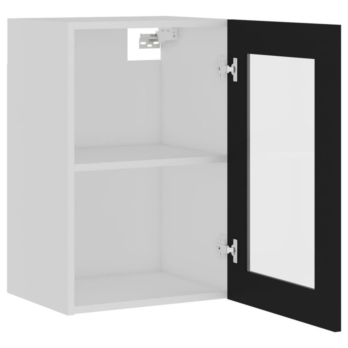 VIDAXL Armoire en verre suspendue Noir 40x31x60 cm Bois d'ingenierie