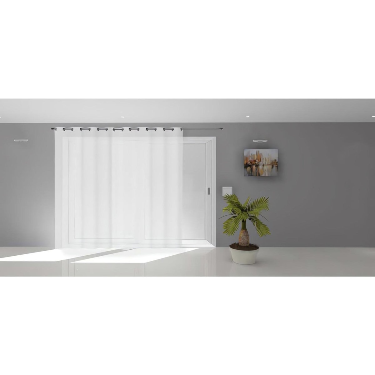 SOLEIL D'OCRE Voile à oeillets baie vitrée 280x250 cm DOLLY, par Soleil d'ocre