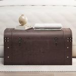 VIDAXL Coffre a tresors avec loquets marron fonce contreplaque