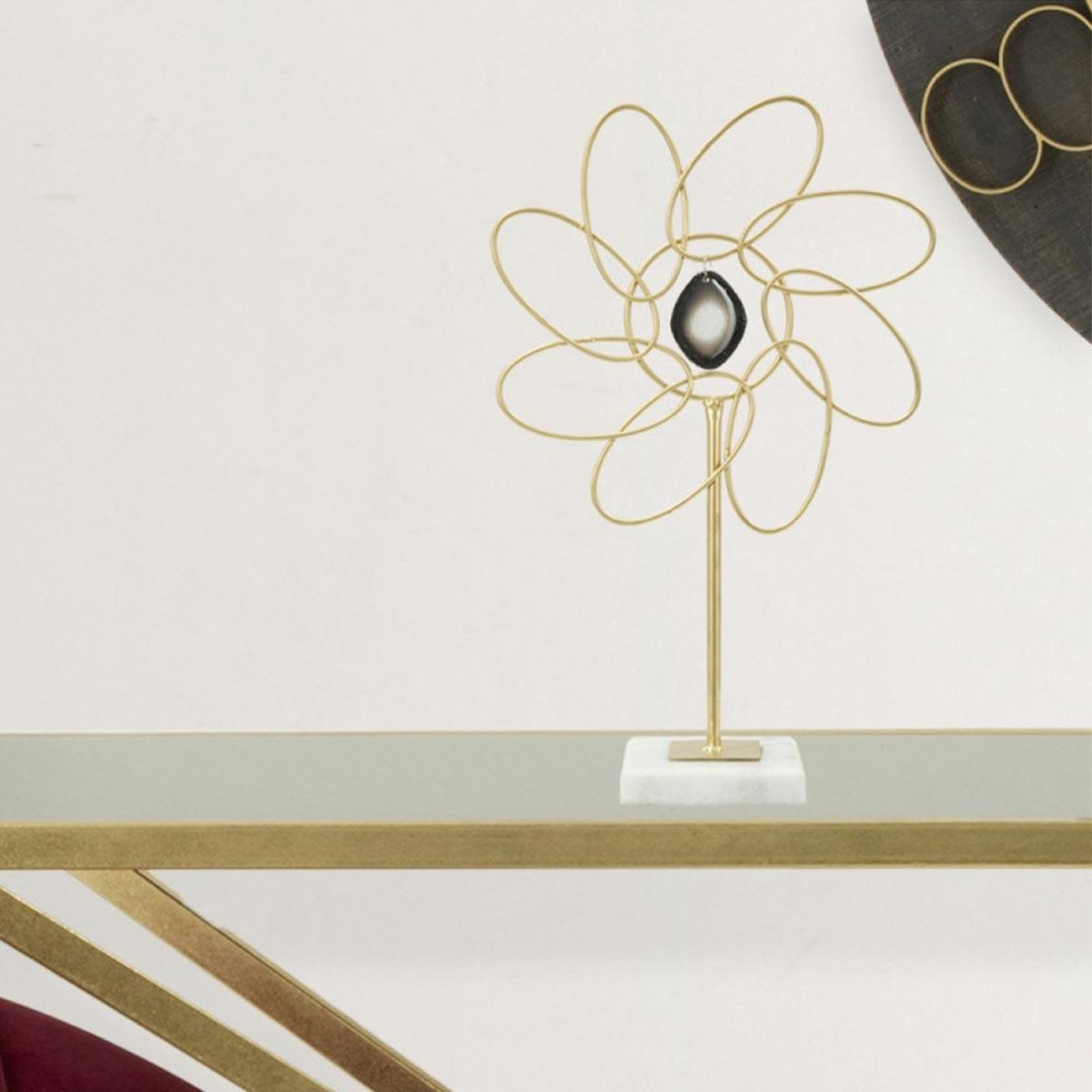 Voir la diapositive 6 : Paris Prix Fleur déco en métal  daisy  37cm or