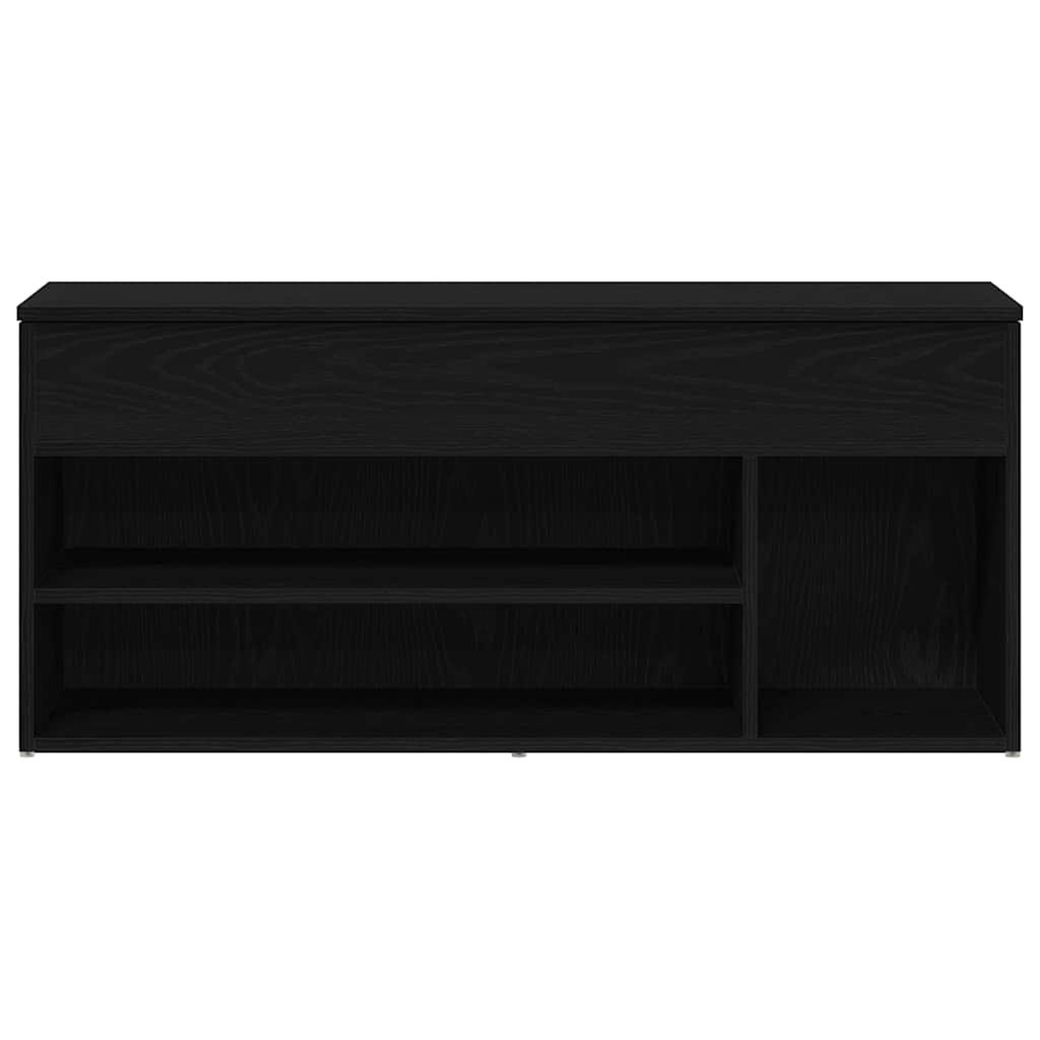 Voir la diapositive 5 : VIDAXL Banc a chaussures chene noir 102x30,5x45 cm bois d'ingenierie
