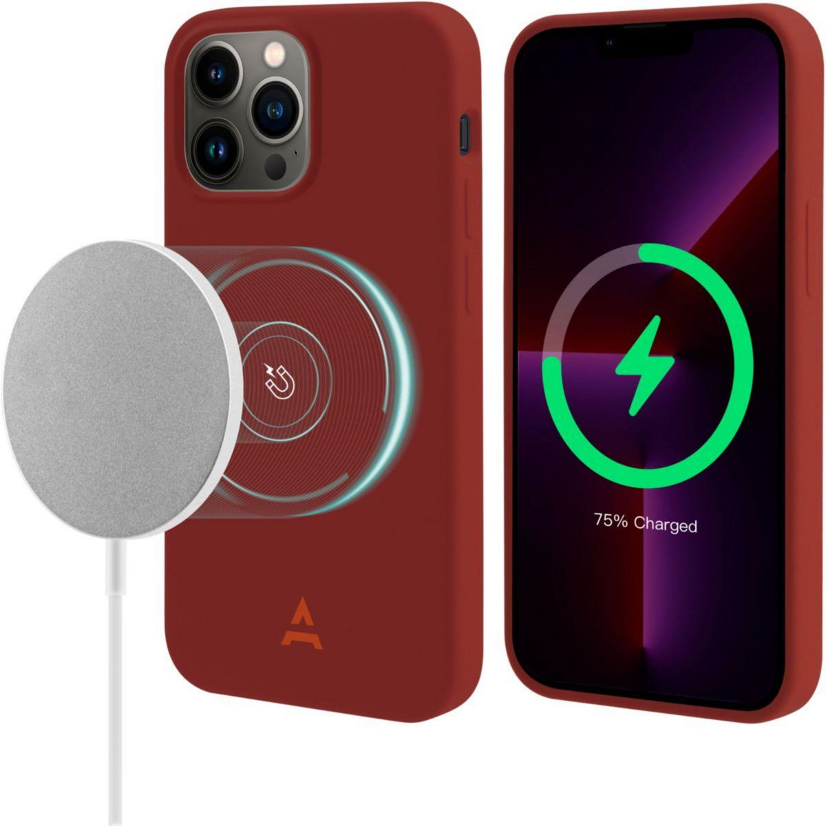 ADEQWAT Coque iPhone 13 Pro Max rouge MagSafe