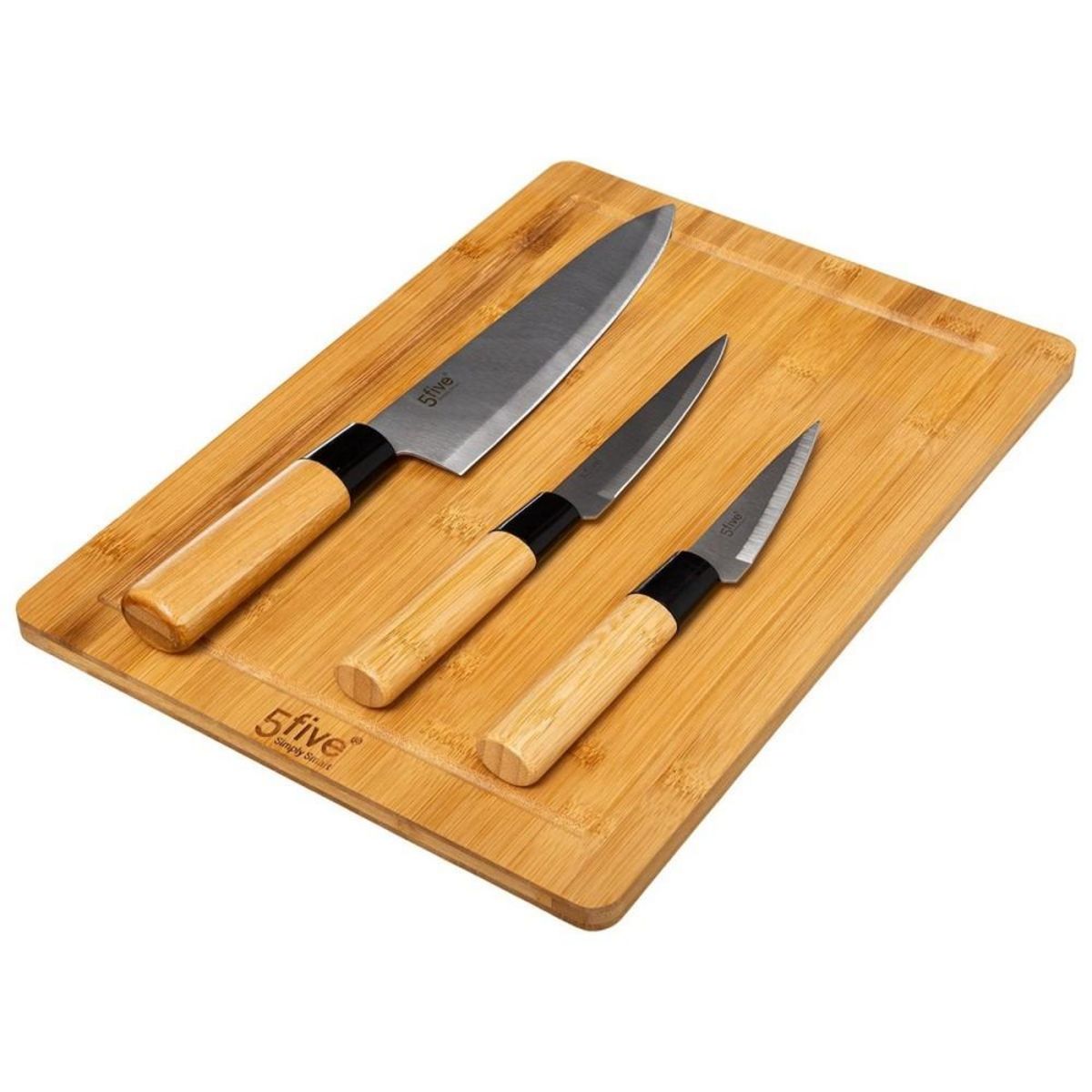 ATMOSPHERA Planche à découper avec 3 couteaux bambou