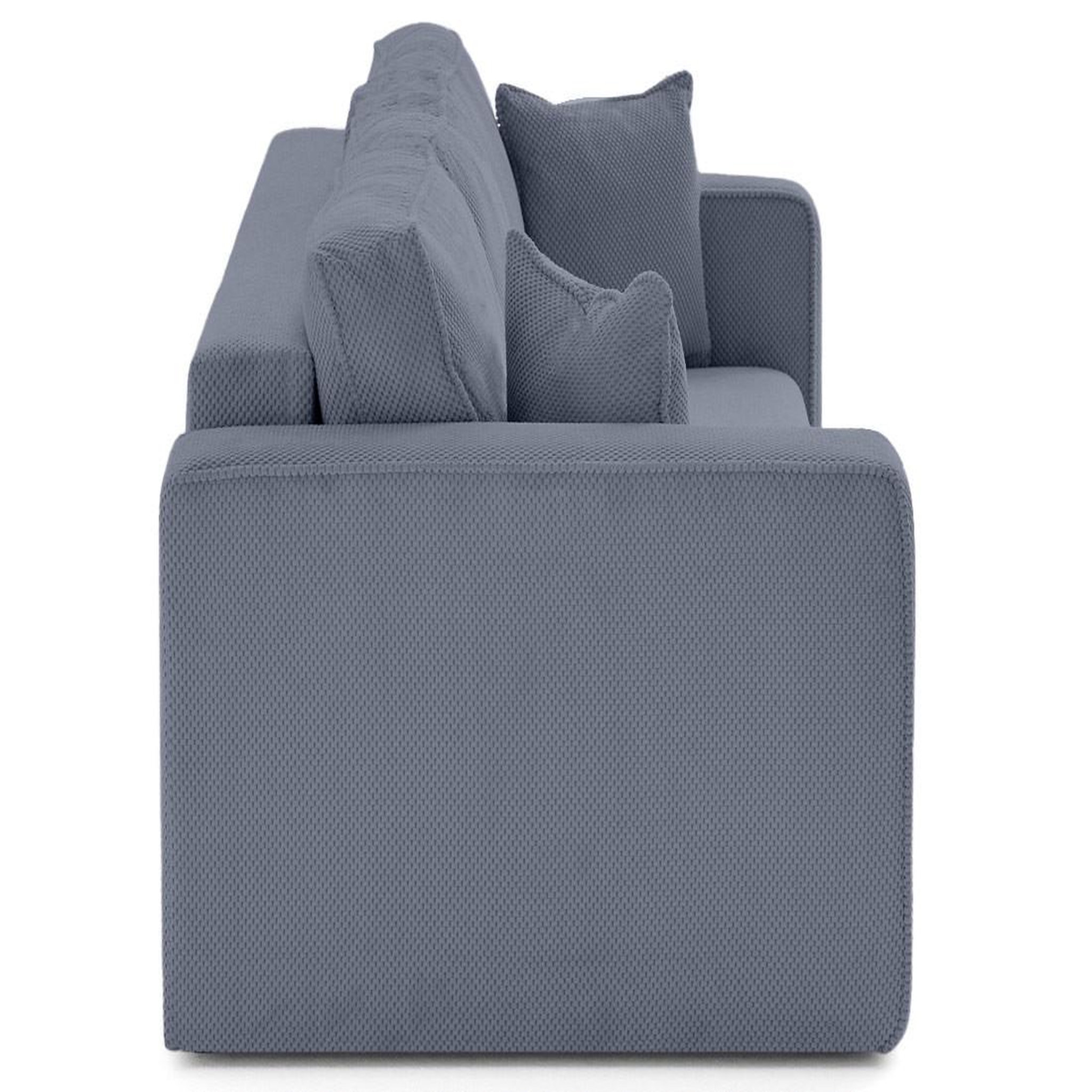 Voir la diapositive 5 : BEST MOBILIER Topaze - canapé droit 3 places convertible avec coffre en velours texturé