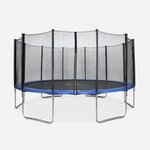 SWEEEK Trampoline Ø490cm - Jupiter avec son filet de protection. Coloris disponibles : Gris