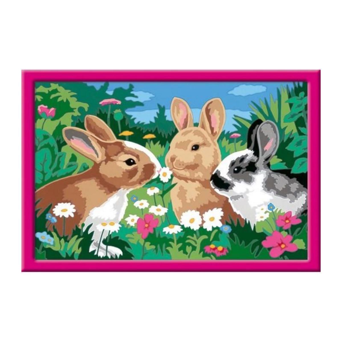 RAVENSBURGER CreArt Kids 31x21cm Lapins dans le pré, Kit de peinture par numéros Numéro d'Art, Des 9 ans, 25847, Ravensburger