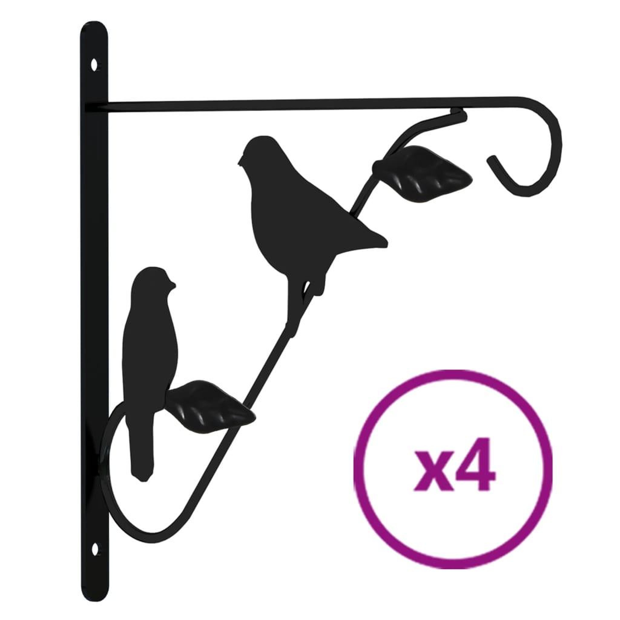 Voir la diapositive 2 : VIDAXL Supports de panier suspendu 4 pcs noir acier