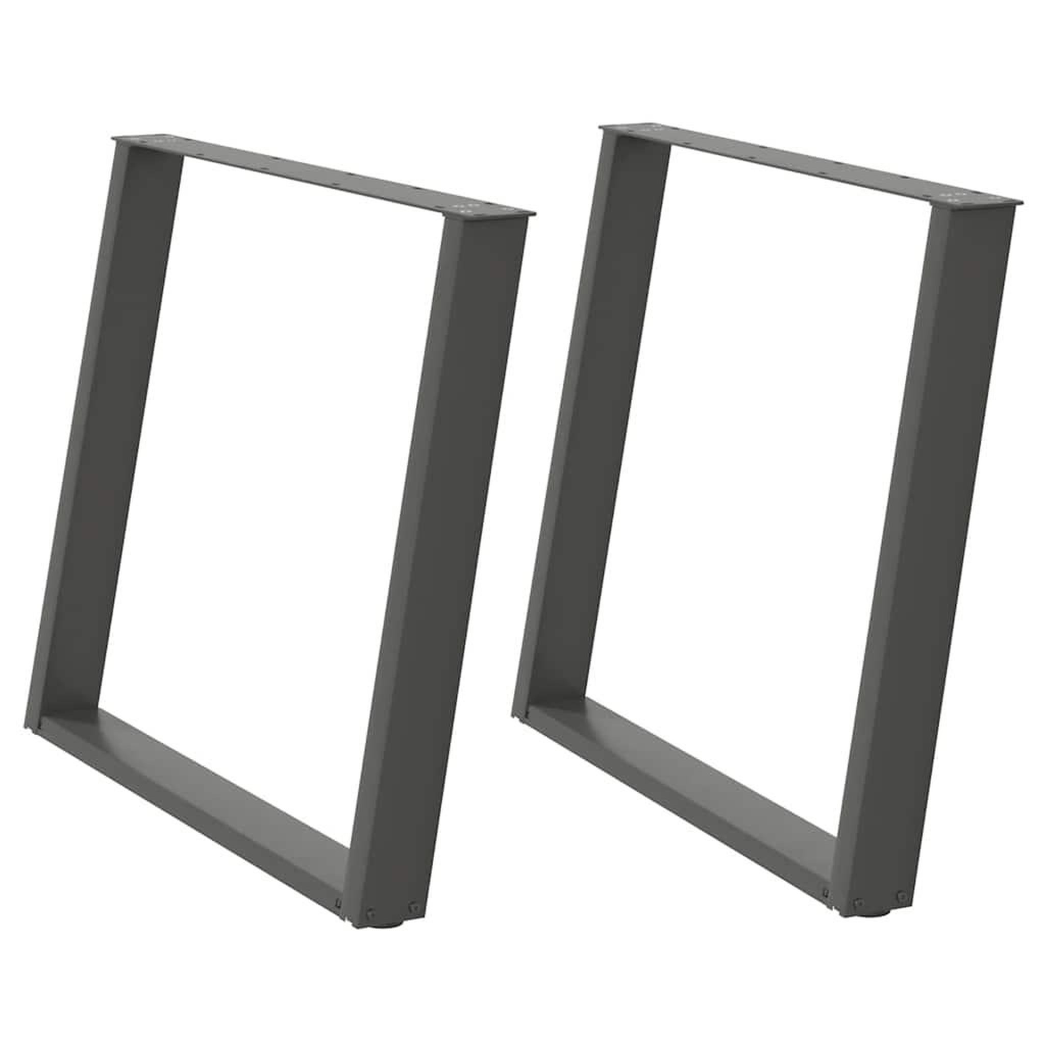 Voir la diapositive 2 : VIDAXL Pieds de table a manger forme de U 2 pcs 100x(72-73) cm acier