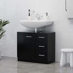 VIDAXL Armoire d'evier Noir 63x30x54 cm Bois d'ingenierie