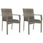 Voir la diapositive 2 : VIDAXL Chaises de jardin avec coussins lot de 2 Resine tressee Gris