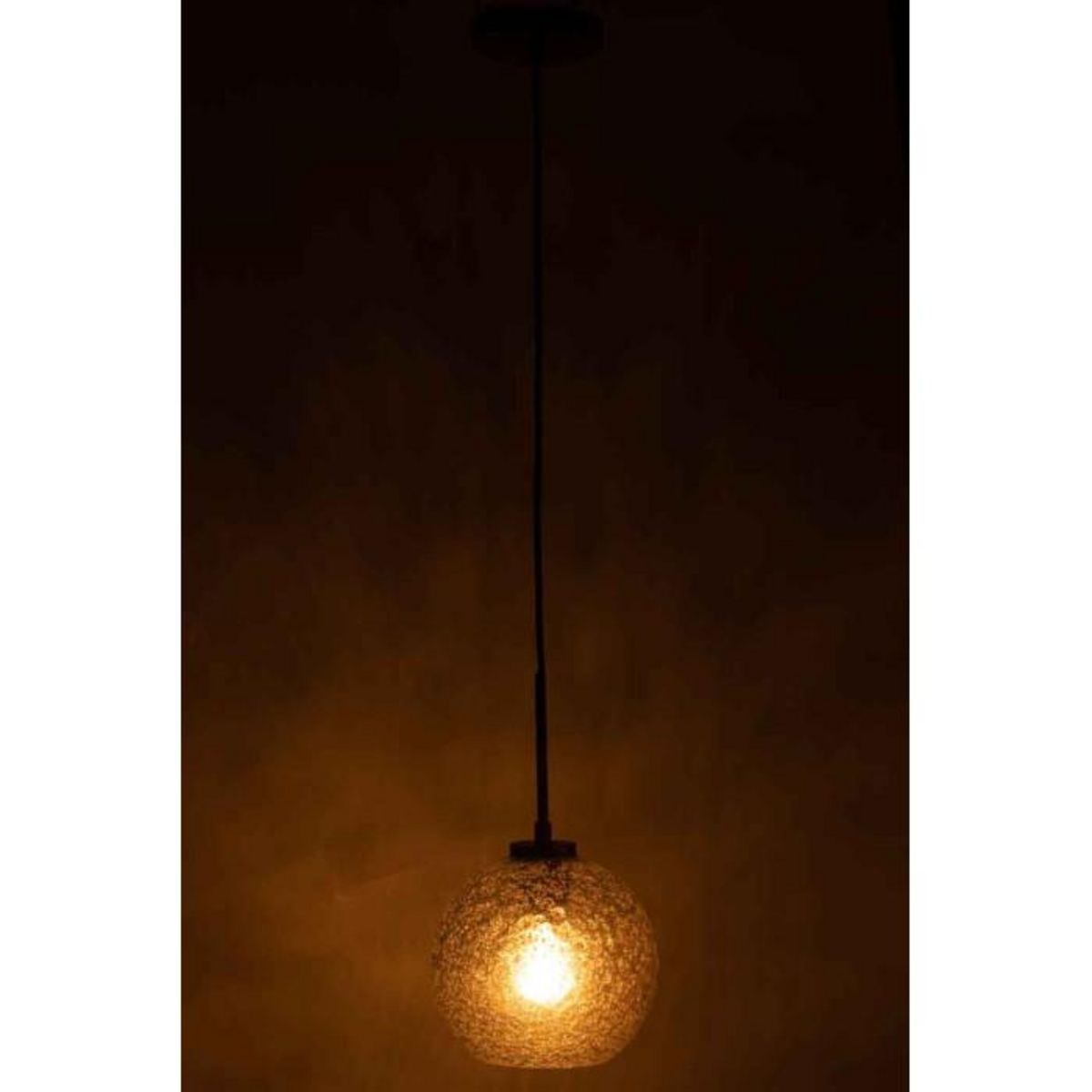 Paris Prix Lampe Suspension en Verre  Boule Pois  36cm Gris