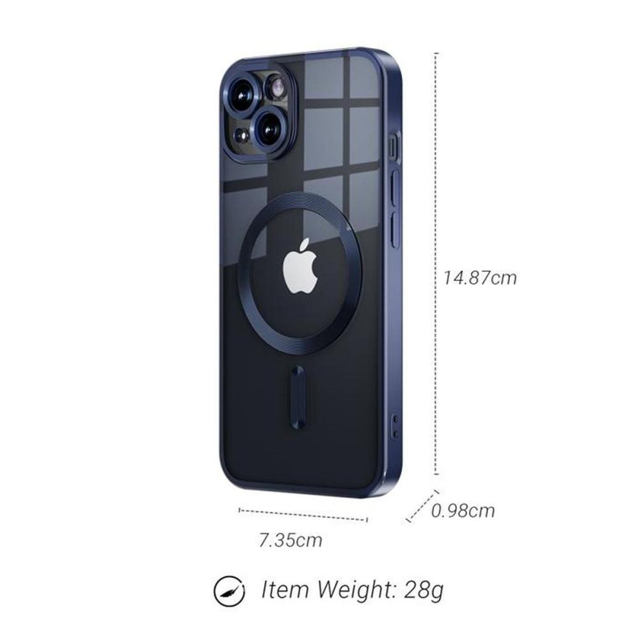 Voir la diapositive 4 : Coque iPhone 14 protection militaire TPU magnétique transparente bleu mate anti-jaunissement UV