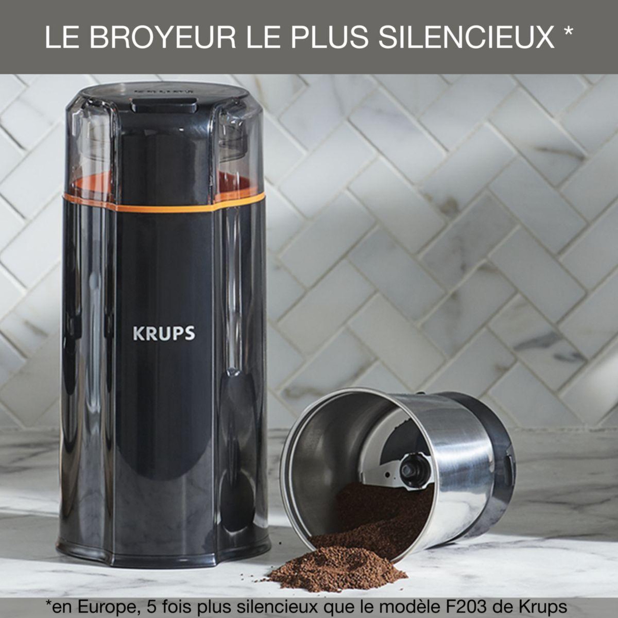 Voir la diapositive 5 : KRUPS Moulin à café GX332810 silent vortex grinder