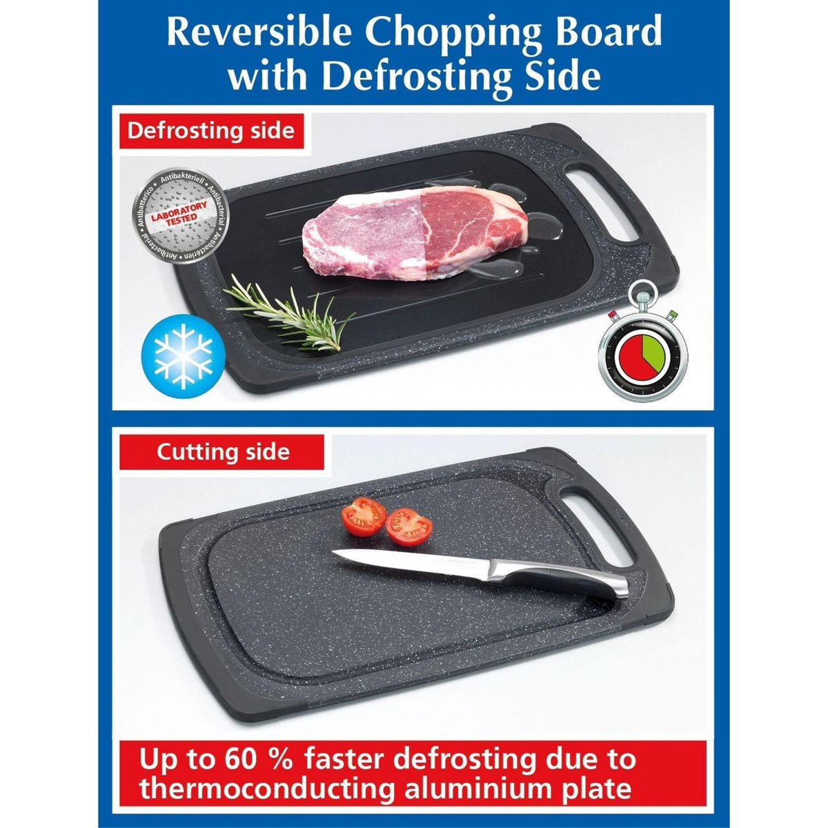 Wenko Planche à décongeler et à découper - Noir