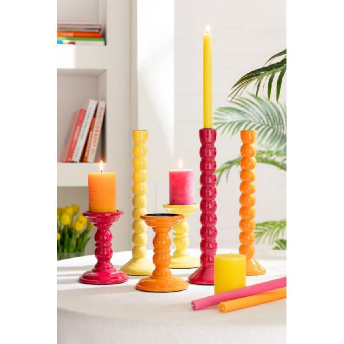 Paris Prix Bougeoir Haltère en Bois  Waldo  17cm Fuchsia