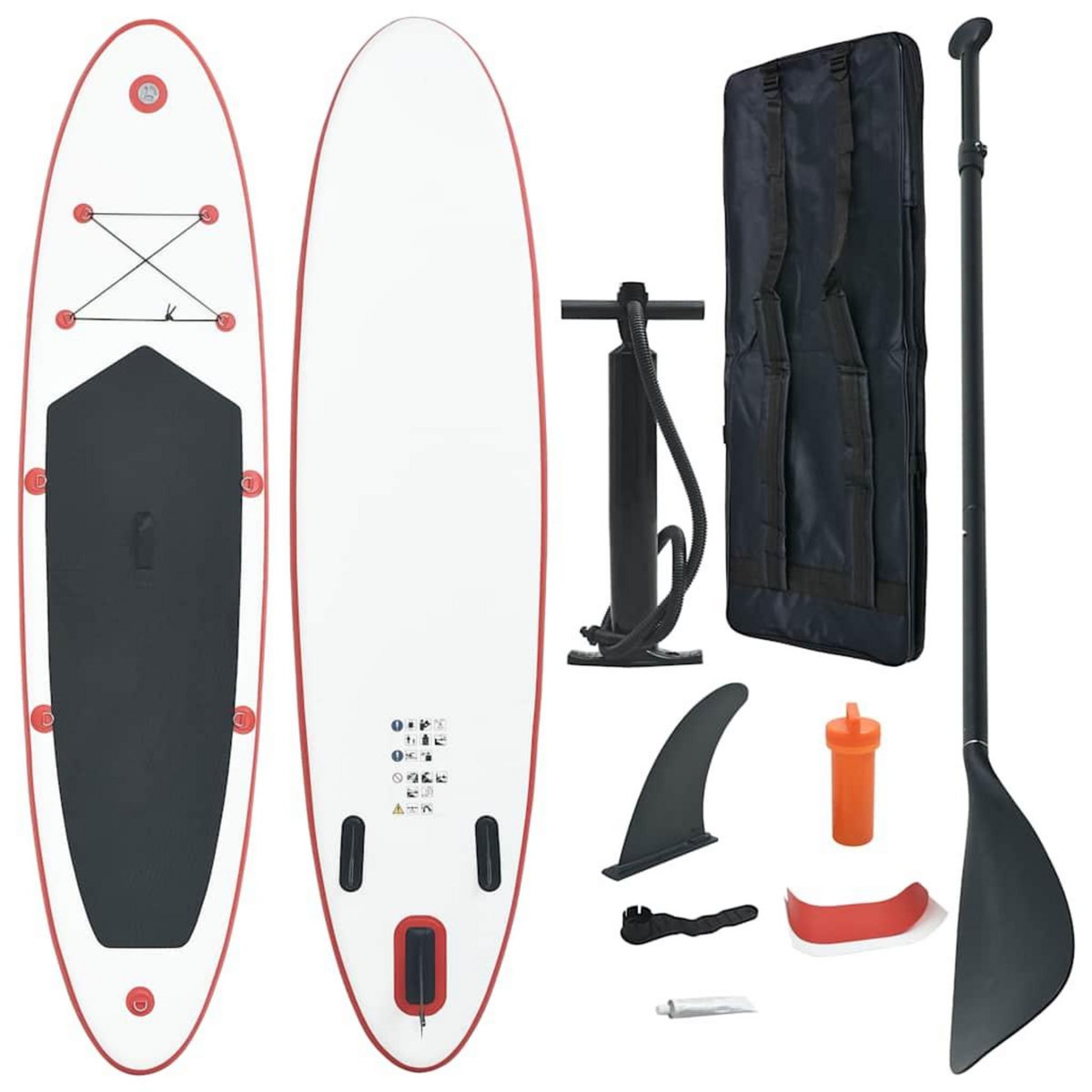 VIDAXL Ensemble de planches SUP gonflables Rouge et blanc