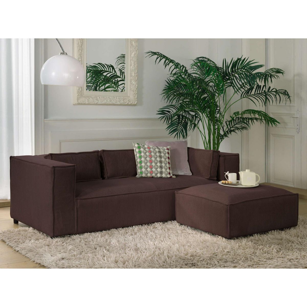 LISA DESIGN Stella - canapé fixe 3 places - en velours côtelé - style contemporain