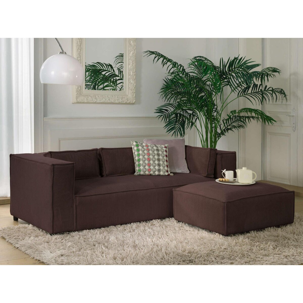 LISA DESIGN Stella - canapé fixe 3 places - en velours côtelé - style contemporain