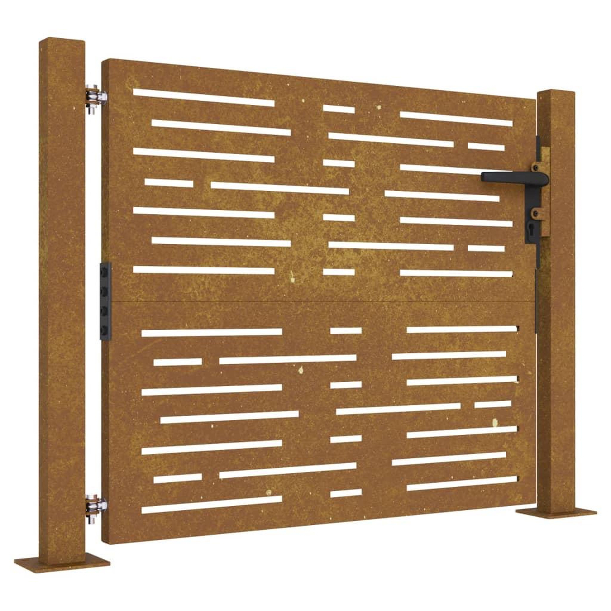 Voir la diapositive 2 : VIDAXL Portail de jardin 105x80 cm acier corten conception de carre