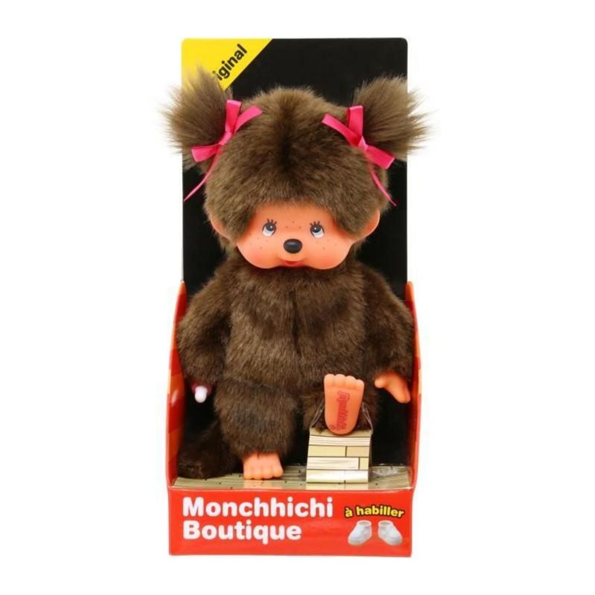 BANDAI Peluche singe - BANDAI - Peluche l'Original Fille - Monchhichi - 20 cm