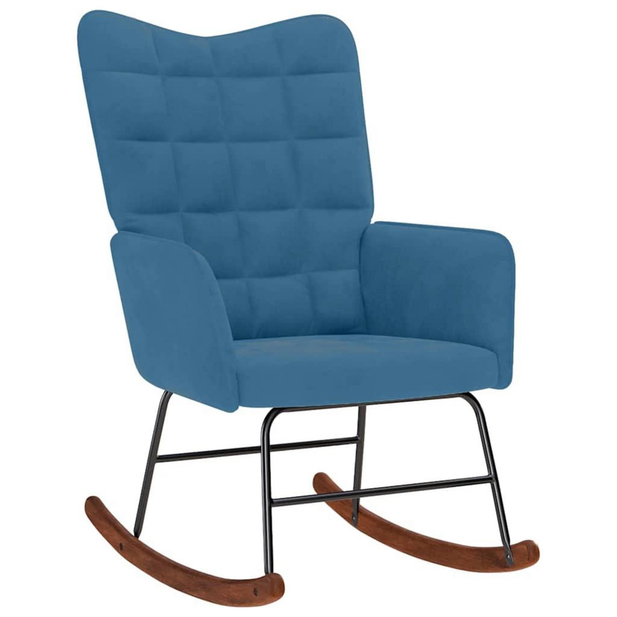 VIDAXL Chaise a bascule Bleu Velours