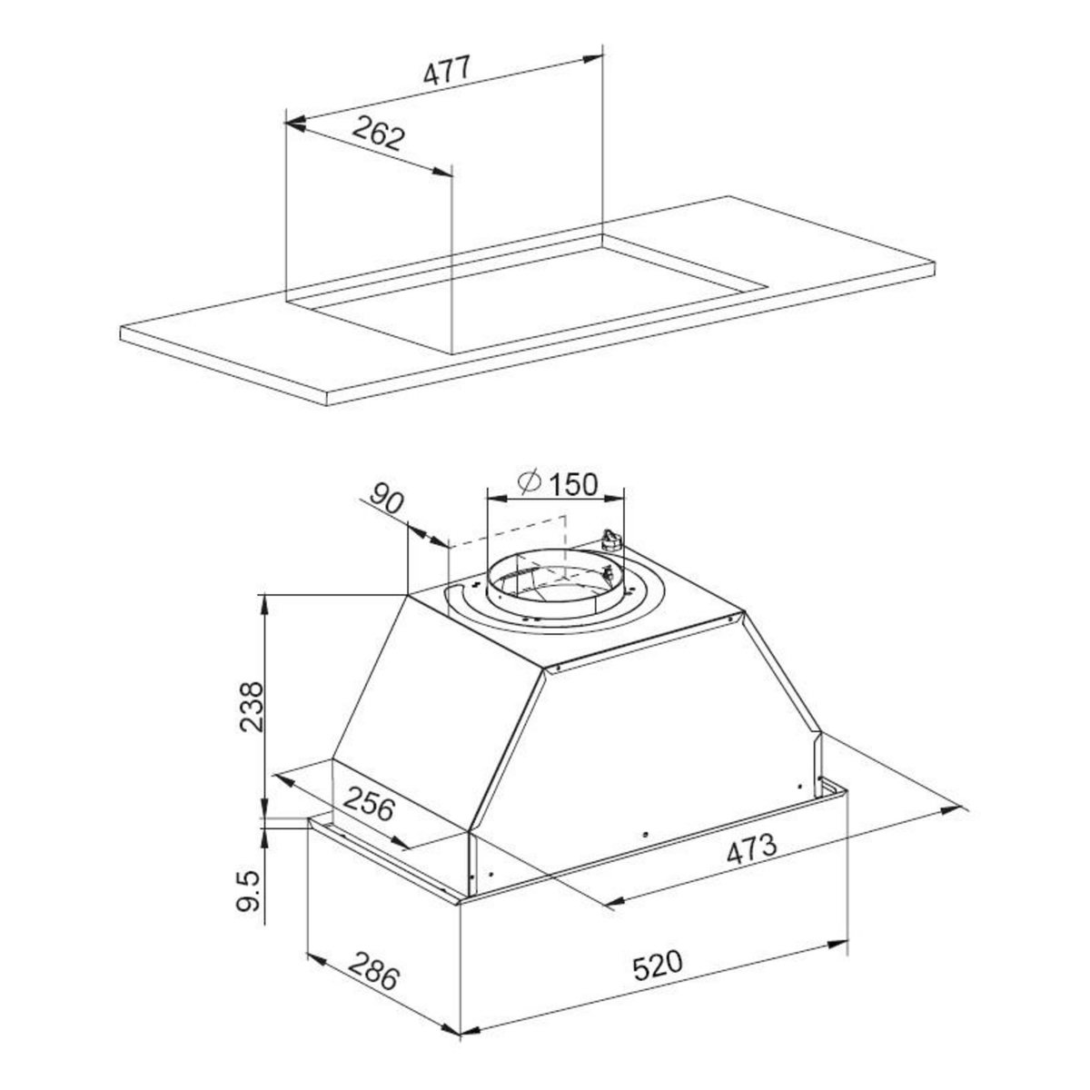 Airlux Groupe filtrant 52cm 469m3/h 68db silver - ahf545si