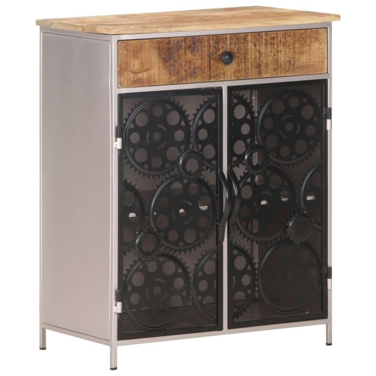 VIDAXL Buffet 60x35x75 cm Bois de manguier brut et fer