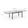 Voir la diapositive 6 : ID MARKET Salon de jardin MADRID table extensible 135-270 CM et 12 chaises empilables gris anthracite