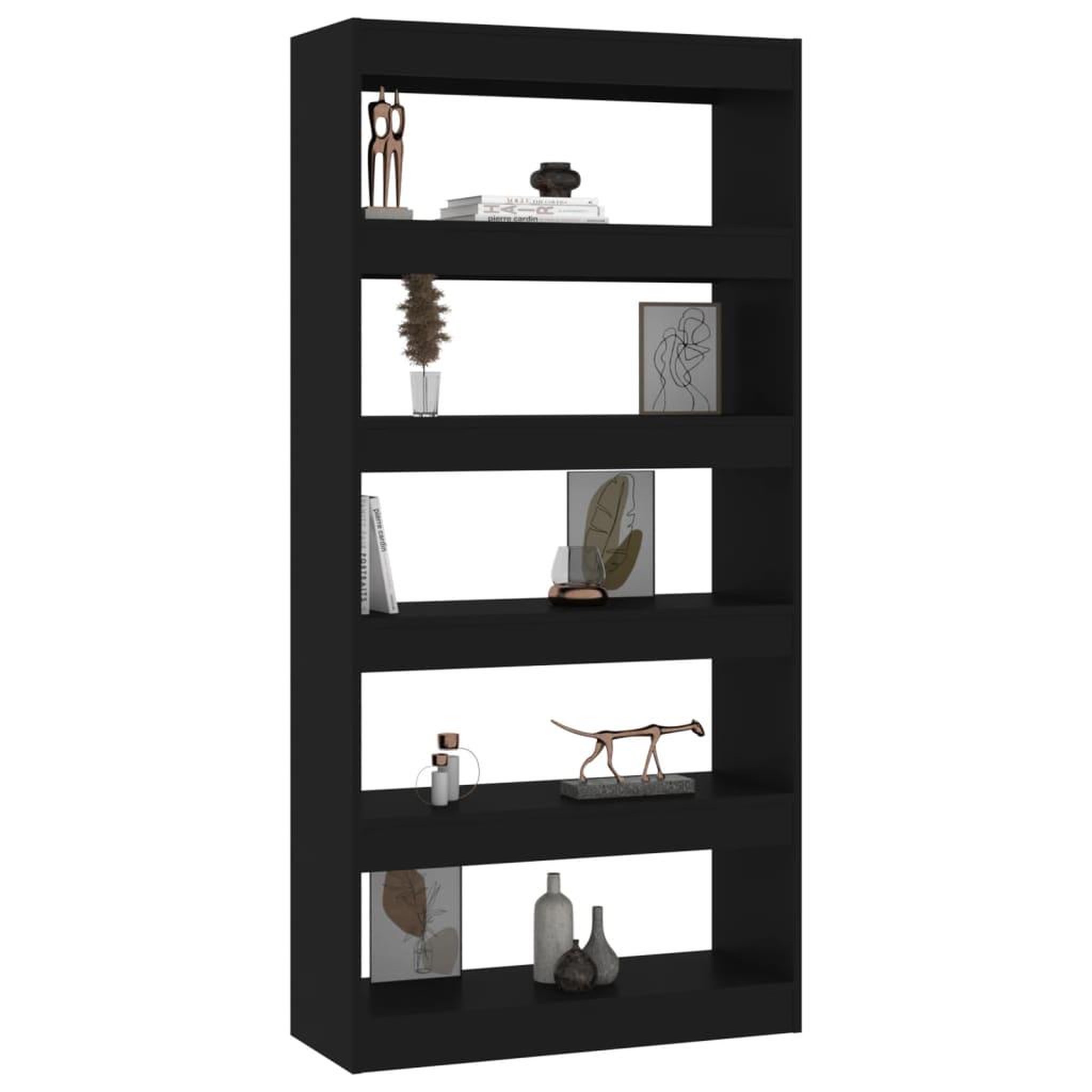 Voir la diapositive 4 : VIDAXL Bibliotheque/Separateur de piece Noir Bois d'ingenierie