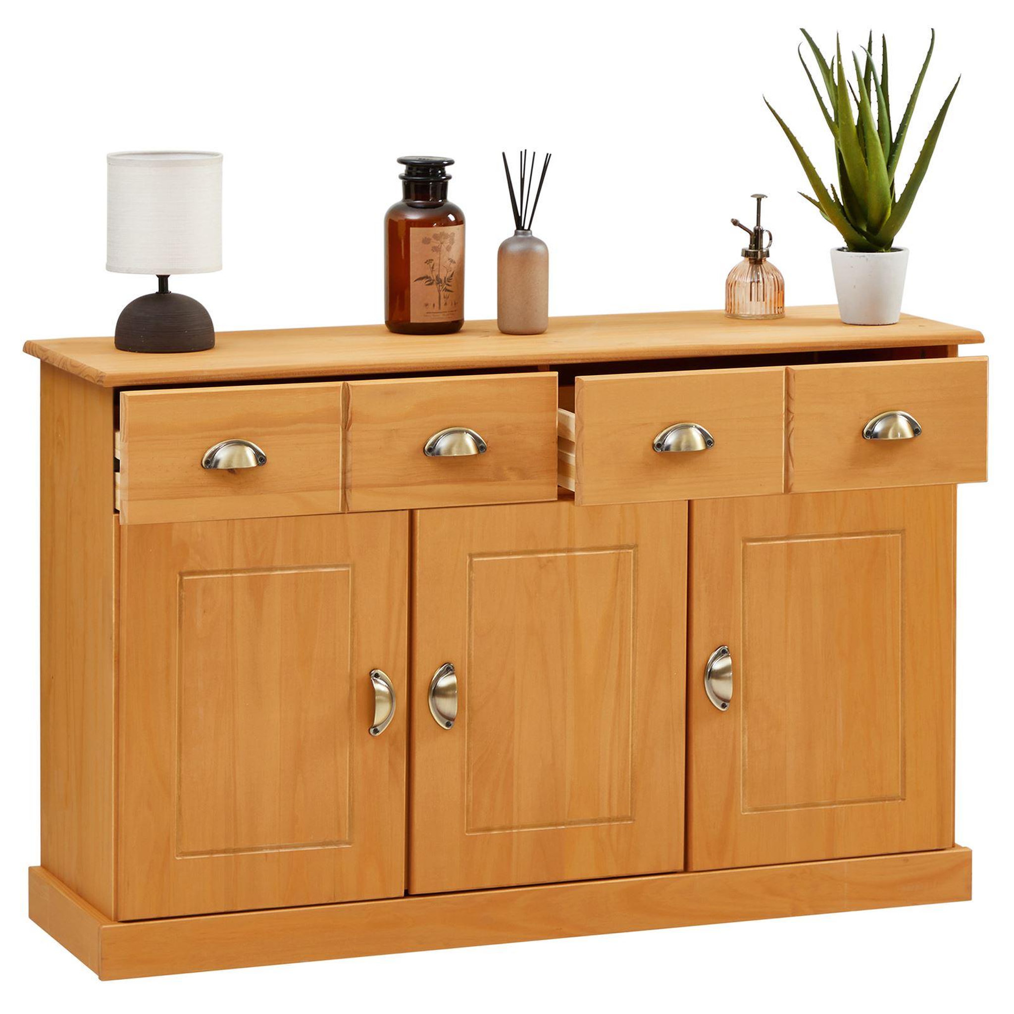 Voir la diapositive 4 : IDIMEX Buffet salon PARIS L116cm bois massif