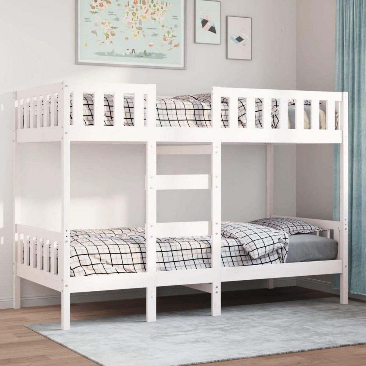 VIDAXL Lit superpose Blanc 80x200 cm Bois de pin massif