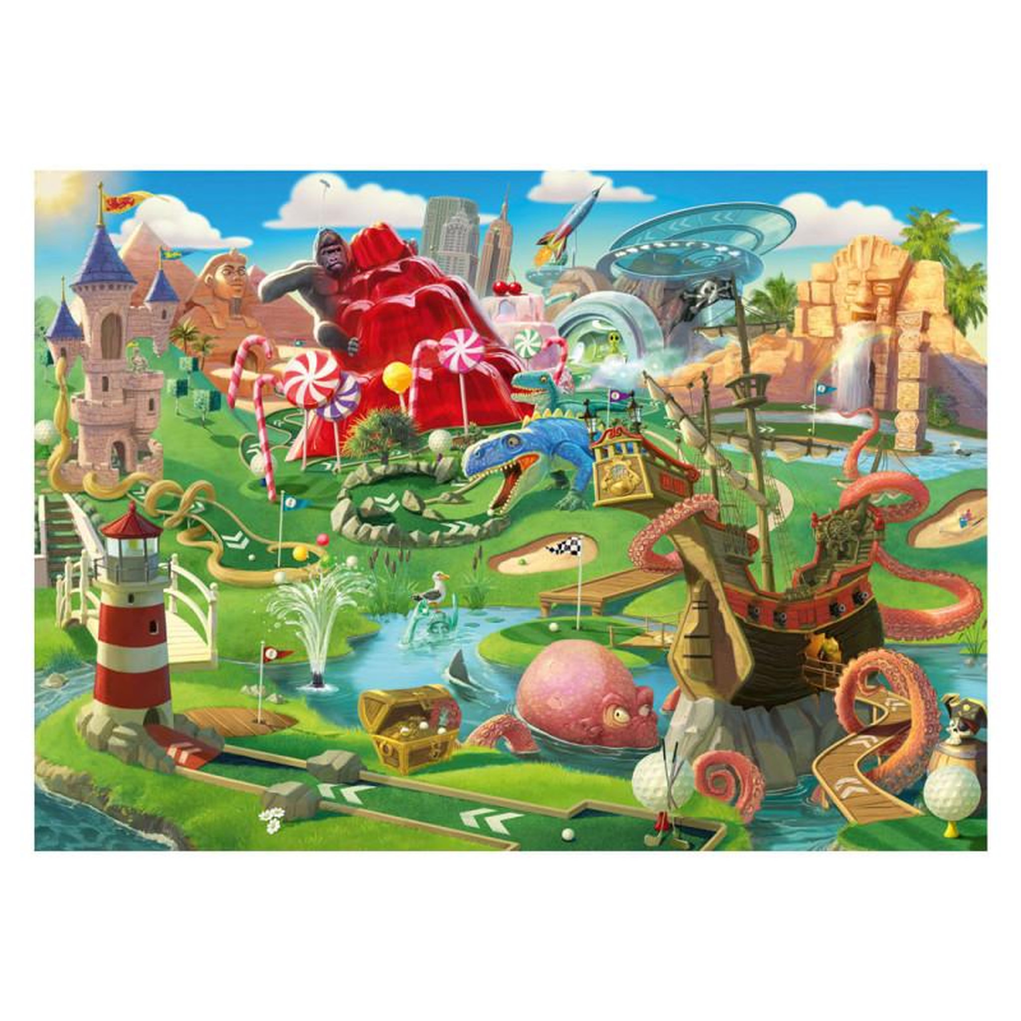 Voir la diapositive 2 : RAVENSBURGER Ravensburger - Jigsaw puzzle Mini Golf Paradise, 500 pcs. 120010029