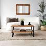 Voir la diapositive 6 : TOILINUX Table basse 1 étagère Auralis en bois massif - Beige et noir