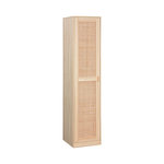SWEEEK Armoire dressing cannage et effet bois. garde-robe 1 porte. 5 étagères H180cm