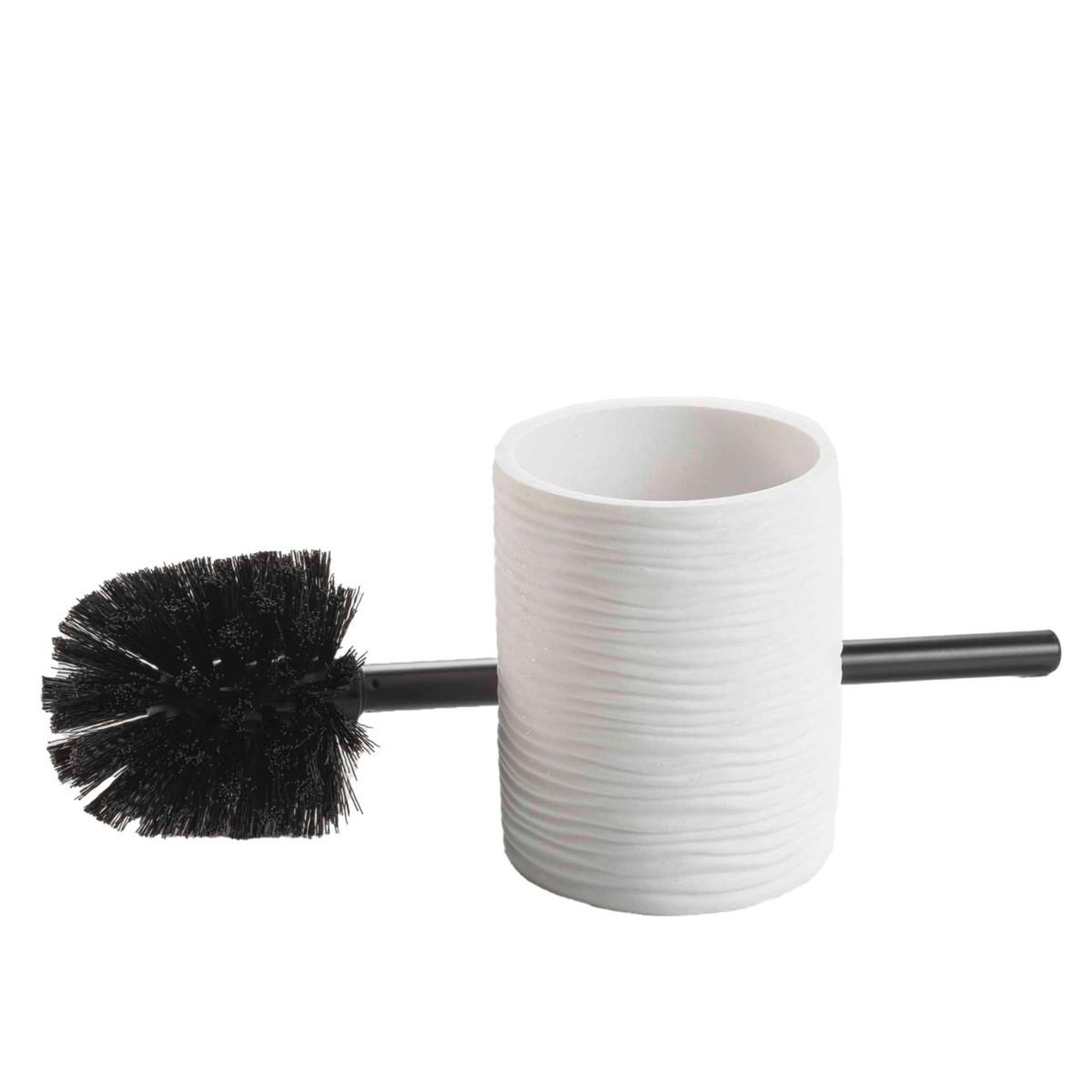 Voir la diapositive 2 : Douceur d'Intérieur Brosse wc effet strié  siloa  35cm blanc