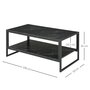 Voir la diapositive 3 : HOMCOM Table Basse Style Moderne avec 2 Étagères 106 x 50 x 47 cm Noir