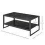 Voir la diapositive 3 : HOMCOM Table Basse Style Moderne avec 2 Étagères 106 x 50 x 47 cm Noir